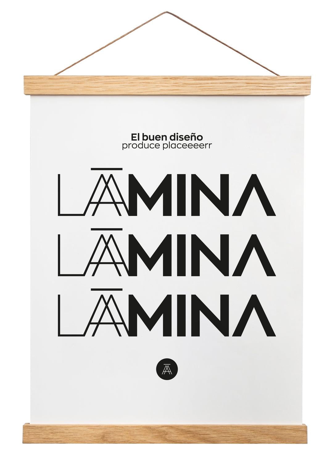 Percha de madera natural 22cm montaje con imán - Laamina