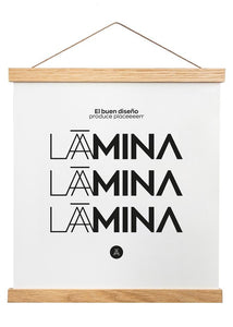 Percha de madera natural 51cm montaje con imán (50x50) - Laamina