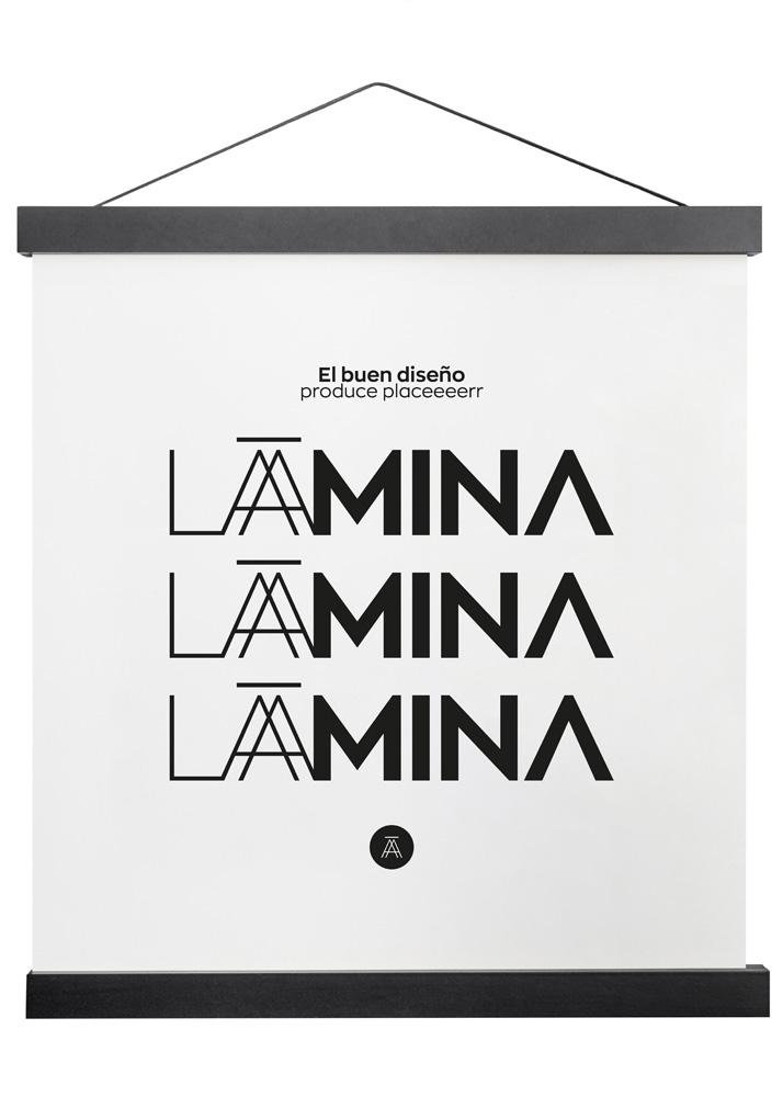 Percha de madera negra 51cm montaje con imán (50x50) - Laamina